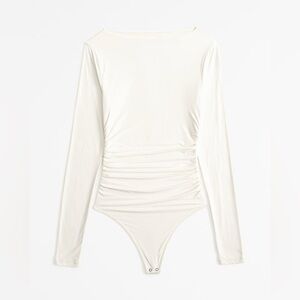 Soft Matte Long-Sleeve Ruched Bodysuit